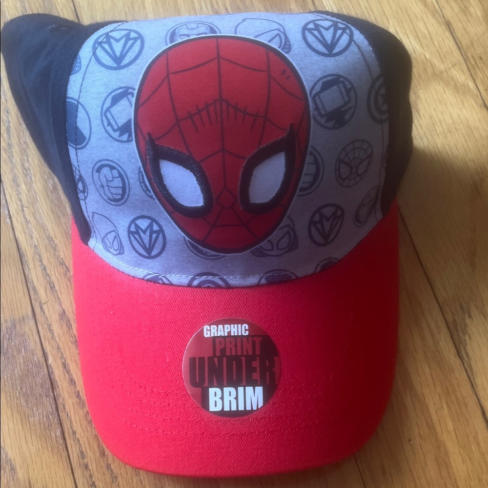 NWT Marvel Spider-Man Kids Cap Super Hero Adventures- Red, Black, and Gray